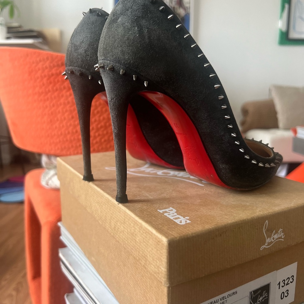 Christian Louboutin spiked heels ( Anjalina 100 Veau Velours)